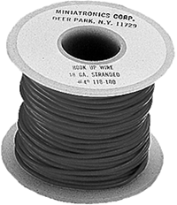 Miniatronics 48-186-01 18 Gauge Stranded Single Conductor Wire 100' White