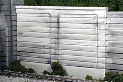 Monroe Models 114 HO Retaining Wall Pkg 2 Grooved Concrete