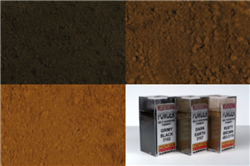 Monroe Models 2912 HO Grit & Grime Weathering Powder Set 1 Each: Grimy Black Dark Earth Rusty Brown