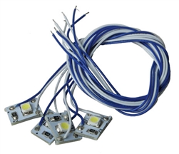 MRC 25301 HO LED w/10" Wire Leads 4-Pack Light Genie White
