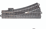 Marklin 24611 HO 3-Rail C Track Manual Turnout Left-Hand