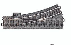 Marklin 24611 HO 3-Rail C Track Manual Turnout Left-Hand
