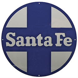 Microscale 10038 Embossed Die-Cut Metal Sign Santa Fe "Circle & Cross"