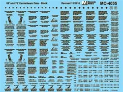 Microscale 4035 HO Centerbeam Bulkhead Flatcar Data 1987+ Mini-Cal Assorted Data Warning & Loading Instructions Black