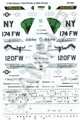 Microscale 481084 1/48 Military Decal Set U.S. F-16C Falcons: 120th FW & 174th FW