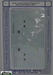 Microscale 48326 O Railroad Decal Set Atchison Topeka & Santa Fe ATSF Quality Three-Bay Covered Hoppers 1990+