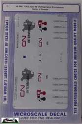 Microscale 48346 O Railroad Decal Set Canadian National 48' Refrigerated Containers 1993+ Pkg 2