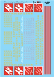 Microscale 48596 O Railroad Decal Set Railway Express Agency 50' Wood Express Reefers 1929-1960