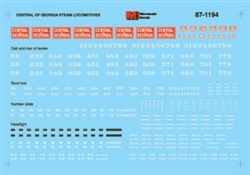 Microscale 601194 N Central of Georgia CG Steam Locomotives 1931-53