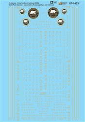 Microscale 601433 N Railroad Decal Set Polar Northern Railroad & North Pole Express Locos Passenger Cars & Caboose