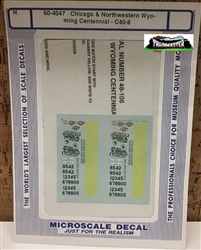 Microscale 604047 N Railroad Decal Set CNW GE C40-8 Diesels 1990-1995