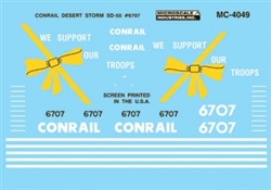 Microscale 604049 N Railroad Decal Set CR SD50 #6707-Desert Storm Scheme 1991+