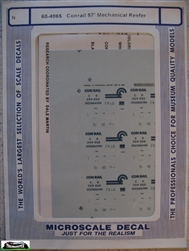 Microscale 604065 N Railroad Decal Set CR 57' Mechanical Reefer 1989