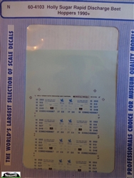 Microscale 604103 N Railroad Decal Set Covered Hoppers Holly Sugar Rapid Discharge 1990+