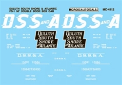 Microscale 604112 N Railroad Decal Set Assorted Box Cars Duluth South Shore & Atlantic 50' Double-Door 1957-65