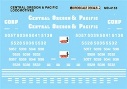 Microscale 604153 N Railroad Decal Set Central Oregon & Pacific Diesels 1995+