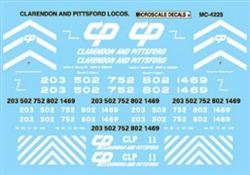 Microscale 604225 N Railroad Decal Set Clarendon & Pittsford Diesel Hoods 1985+