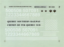 Microscale 604250 N Railroad Decal Set Quebec Southern Hood Diesels 1996+