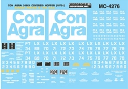 Microscale 604276 N Railroad Decal Set Covered Hoppers ConAgra Pullman-Standard 4750 3-Bay 1973