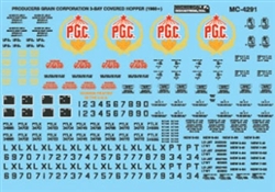 Microscale 604291 N Producers Grain Corporation 3-Bay Covered Hopper 1970+