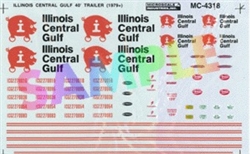Microscale 604318 N Illinois Central Gulf ICG 40' Trailers 1979+