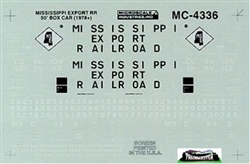 Microscale 604336 N Mississippi Export 50' Box Car 1978+