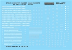 Microscale 604357 N Steam Locomotive Data & Numberboards Gothic