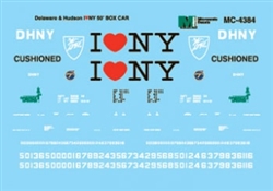 Microscale 604384 N Delaware & Hudson D&H 50' Box Car I LOVE NY Scheme 1982+