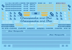 Microscale 6047 N Railroad Decal Set Chesapeake & Ohio/Pere Marquette Cab Unit Diesels & Cabooses 1950-70