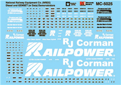 Microscale 605025 N Railroad Decal Set Railpower & NREX Genset Logos & Data