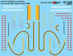Microscale 60585 N Railroad Decal Set ATSF EMD Warbonnets GP60M SD75M Diesel 1990