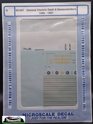 Microscale 60607 N Railroad Decal Set GE Dash-8 Diesel Demonstrators 1988-1991