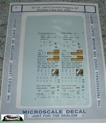 Microscale 60770 N Railroad Decal Set General American Covered Hoppers 50' Airslide & 4-Bay Cars 1970+