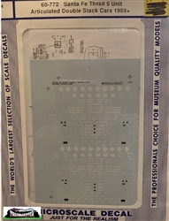 Microscale 60772 N Railroad Decal Set ATSF 5-Unit Double-Stack Cars 1989+