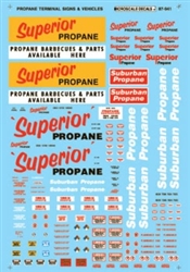 Microscale 60941 N Business & Commercial Signs Suburban & Superior Propane Vehicles & Terminal 1985+