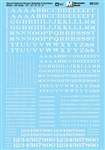 Microscale 70121 N Alphabets and Numbers Stencil Railroad Roman white