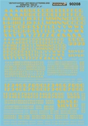 Microscale 70208 N Alphabets & Numbers Zephyr Gothic Dulux Gold