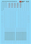 Microscale 87107 HO Southern Pacific SP General Service Passenger Cars Lettering 1960-80