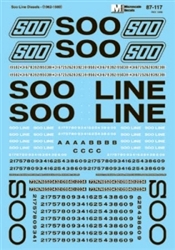 Microscale 87117 HO Soo Line SOO Minneapolis, St. Paul & Saulte St. Marie MStP&SSM Modern Road Unit Diesels Lettering Styles 1962-89