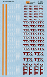 Microscale 871298 HO Railroad Decal Set TTX Auto Rack w/2008+ Logo