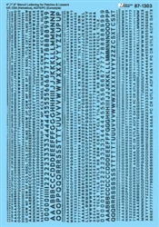 Microscale 871303 HO Alphabet & Numbers 4 7 & 8" Stencil Lettering
