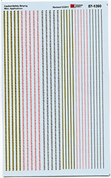 Microscale 871360 HO Safety Stripe Decal Set 3 & 5" Angled Safety Stripes Various 