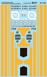 Microscale 871370 HO Railroad Decal Set Florida East Coast Heritage GP40-2 & SD40-2 Locomotives