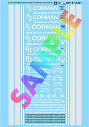 Microscale 871421 HO Railroad Decal Set RJ Corman RJCC Diesel Hood & Switchers