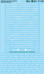 Microscale 871456 HO Highway Sign Decal Set US Highway, Highway Sign Lettering, Upper & Lower Case