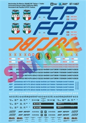 Microscale 871467 HO Railroad & Vehicle Decal Set Nacionales De Mexico NdeM 89' Flatcar & SBC & FCP Trailers
