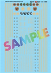 Microscale 871469 HO Railroad Decal Set California Western CWR Skunk Train Passenger Cars w/Stripes, Logos & Numbers