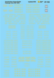 Microscale 87153 HO Great Northern GN Empire Builder Passenger Cars 1950-1960