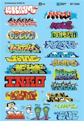 Microscale 871534 HO Graffiti Decal Set Contemporary Set #2
