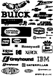 Microscale 87198 HO 20th Century Sign Sets Set #2 Late Buick Xerox IBM Best Western Texaco Zenith & More